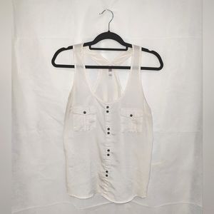 Xhilaaration Sheer Beige/Cream/Tan Racerback Tank